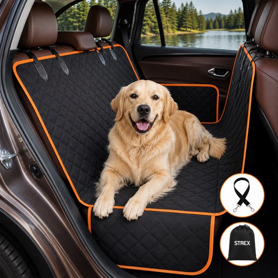 Strex Hondendeken Auto Achterbank – 137x147cm – Incl. Riem & Opbergzak