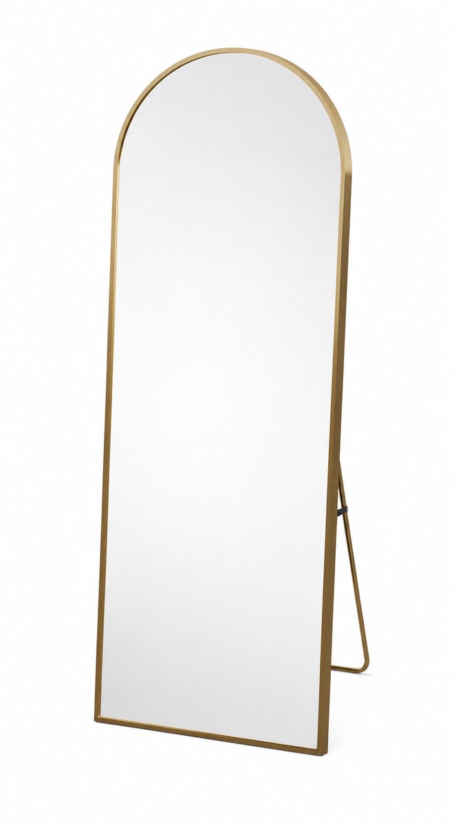 M Goods M-Goods - Staande Spiegel - Passpiegel Full Body - Grote Spiegel Slaapkamer - Gehard Glas Veilig - Aluminium Frame - Zwart