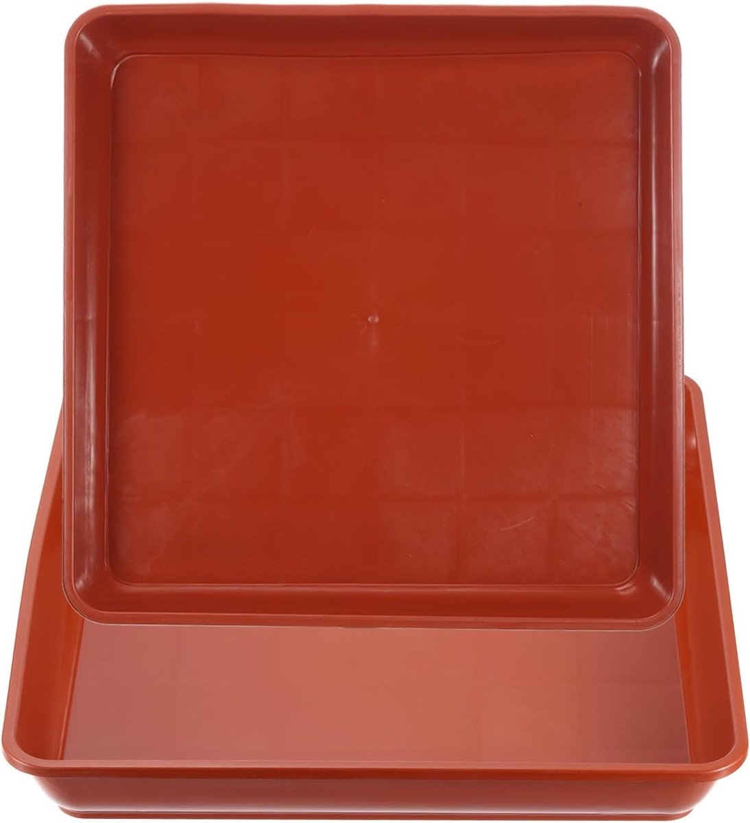Plantenschotel Set van 2, 45 cm Vierkante Schalen voor Binnen- en Buitenplanten, Zware Terracotta Druppelbakken en Bloemplantenbakken