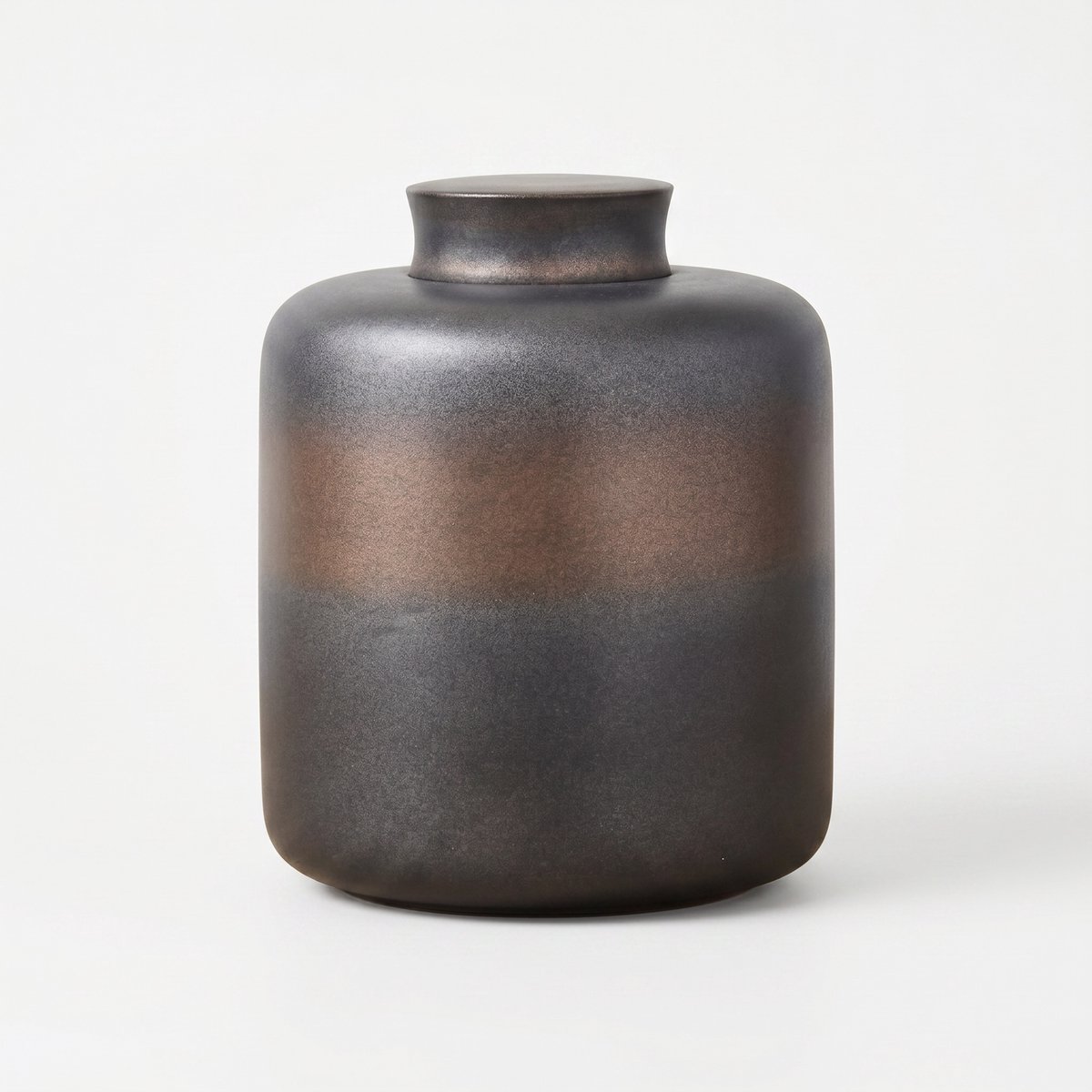 Artic Oasis Urn (XL) – 2200 ml / 2.2 Liter – Brons & Antracietgrijs – Crematie Urn voor As Volwassenen – Hoogwaardig Keramiek – Voor Huisdieren of Menselijk As – Urn Hond – Urn Kat – Crematie As – Unieke Urn – Met Vergulde Details