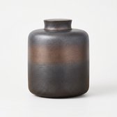 Artic Oasis Urn (XL) – 2200 ml / 2.2 Liter – Brons & Antracietgrijs – Crematie Urn voor As Volwassenen – Hoogwaardig Keramiek – Voor Huisdieren of Menselijk As – Urn Hond – Urn Kat – Crematie As – Unieke Urn – Met Vergulde Details
