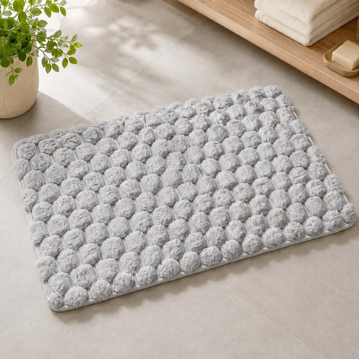 Badmat – Douchemat – Vloerkleed – Badmat Antislip – Badmatten – Water Absorberend – Antislip – 50X80cm – Grijs