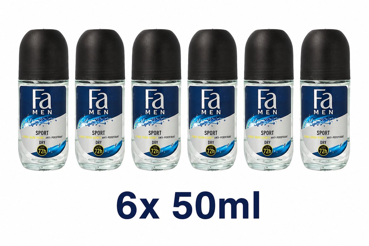 Fa Men Sport Deo Roller Citrus Green Scent - 6 x 50 ml