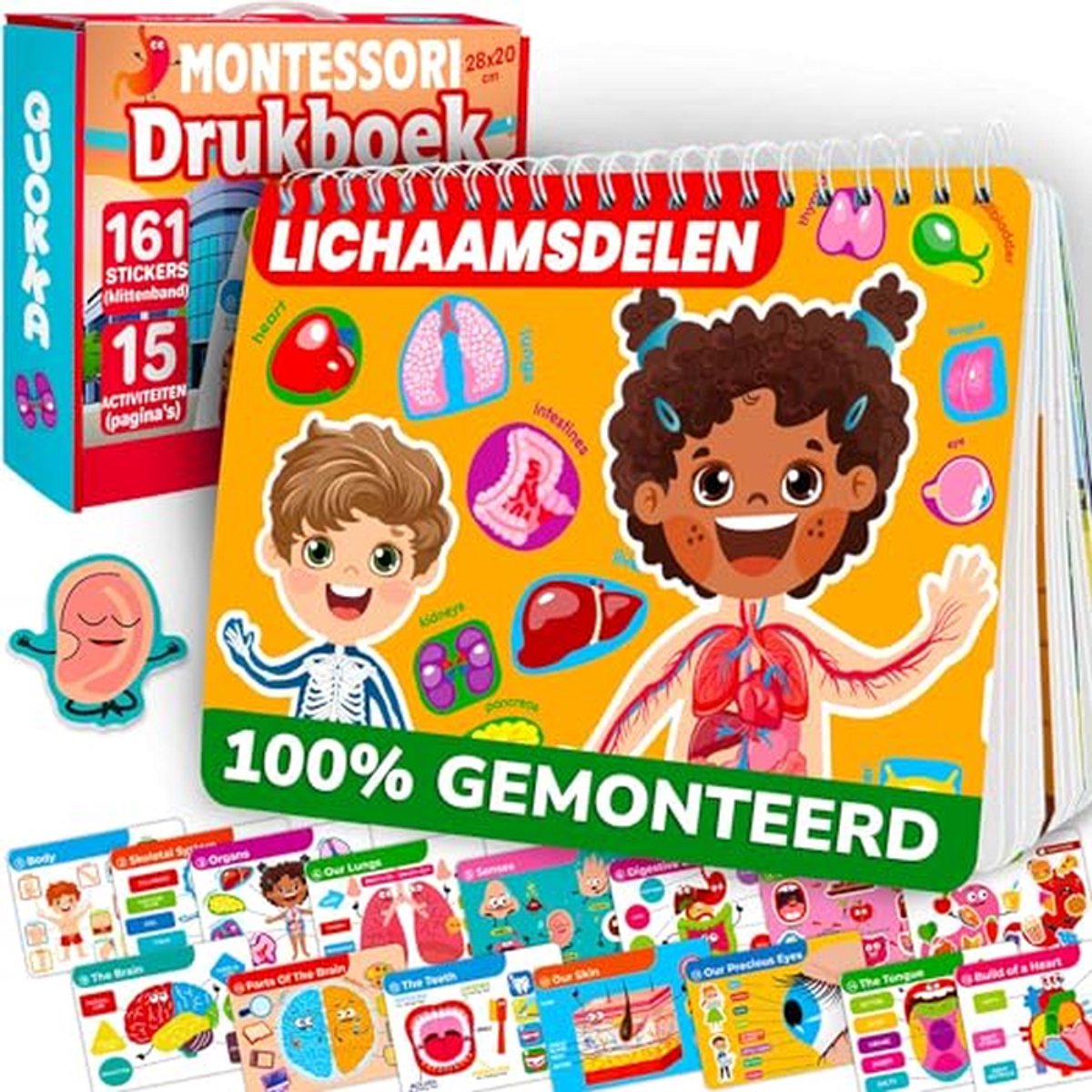 Montessori Speelgoed 3-6 Jaar - Educatieve Activiteiten Voor Kinderen - Druk Boek Met Thema's Zoals Alfabet, Getallen En Kleuren