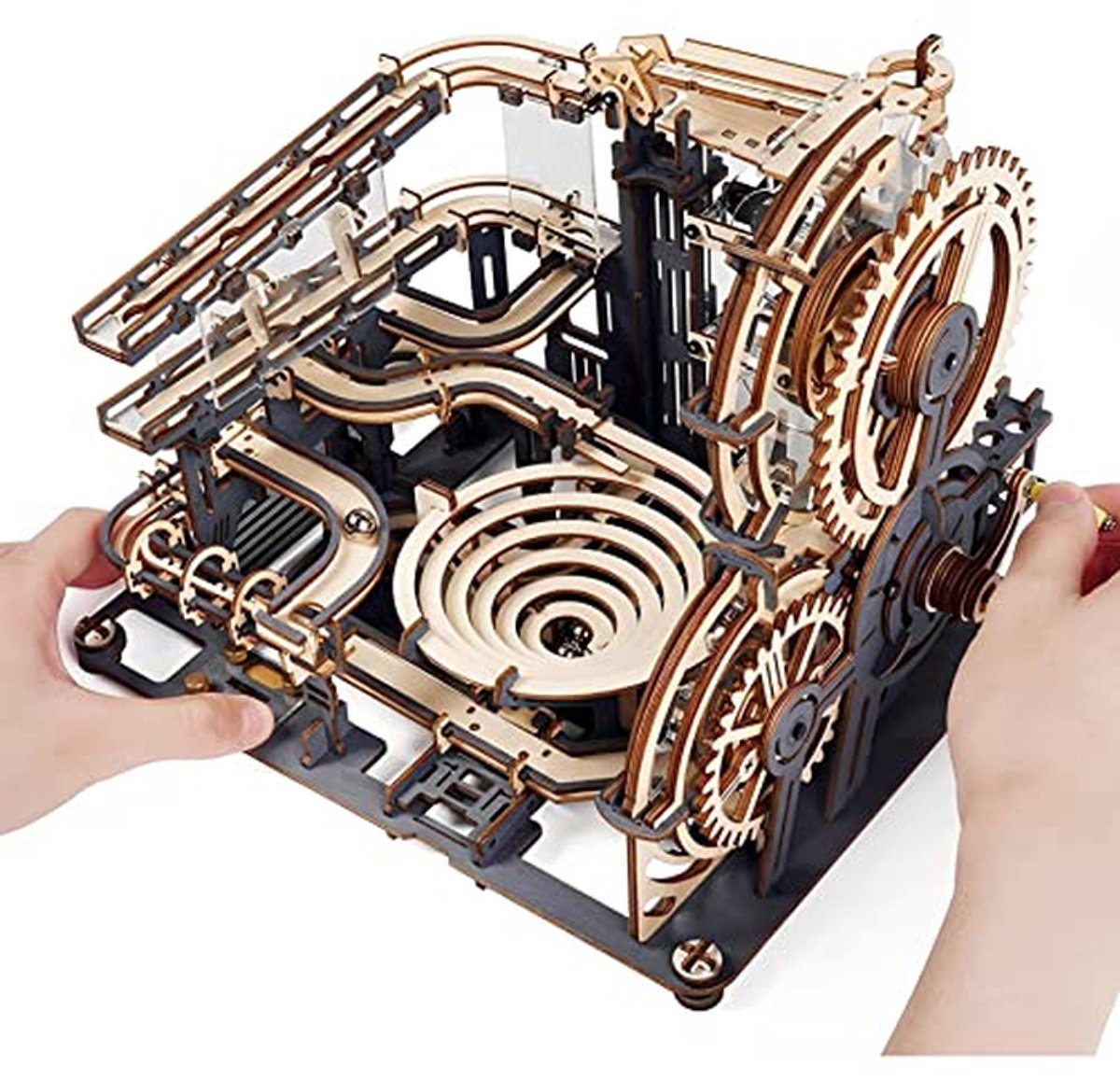 3D Houten Puzzel Marble Run Nachtstad voor Volwassenen en Kinderen - Bouwset voor Creatieve Vrijetijdsbesteding
