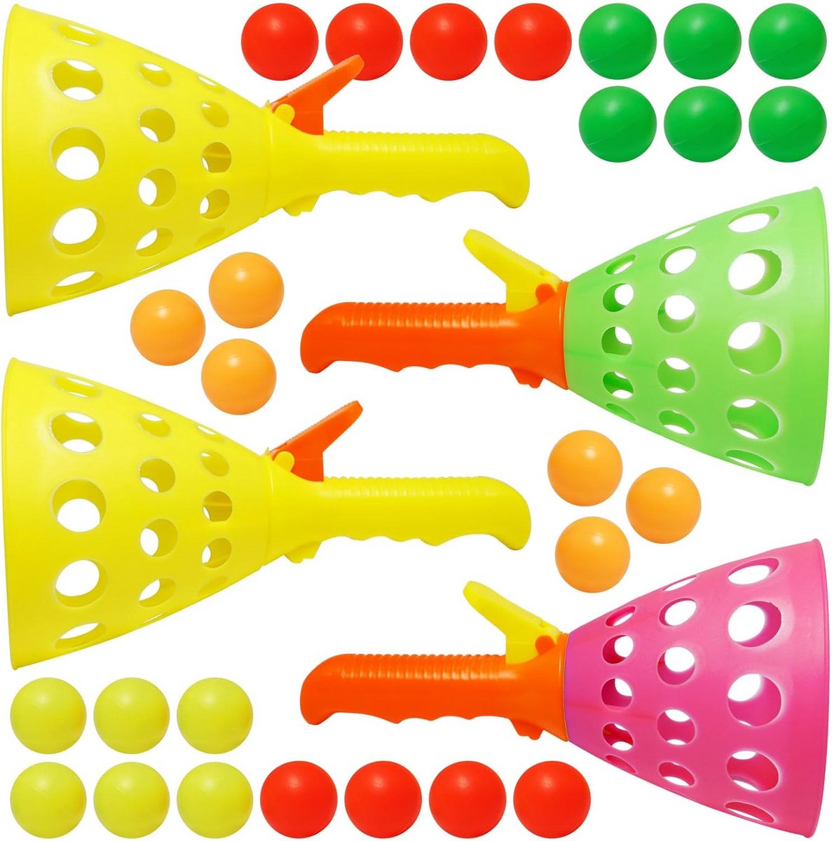4 stuks spel balschieten en vangen met 26 ballen rackets mandbal klik en klik voor speelgoed voor verjaardagsfeest, tuin