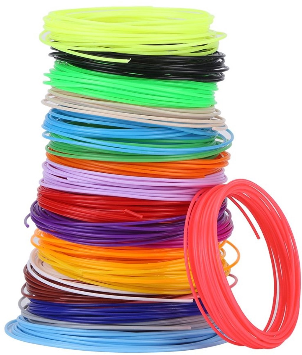 Cosensi- PCL-Filament 20 Kleuren - 1,75mm Diameter - 5m/Rol - Biologisch Afbreekbaar - Geschikt voor 3D-Pennen - Lage Temperatuur - 3D-penfilament