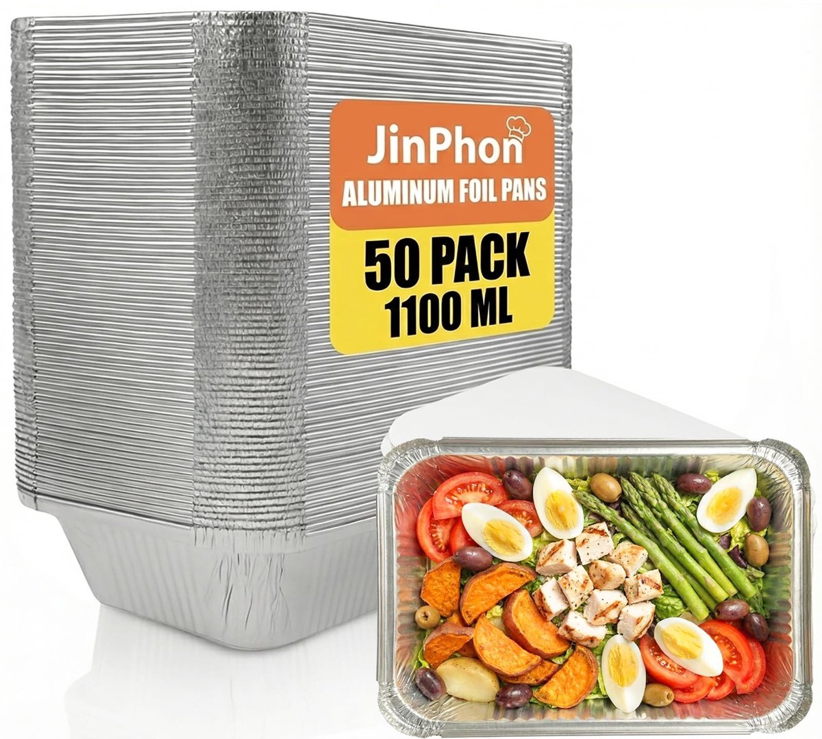 Cosensi- Aluminium Kommen 1100 ml - Wegwerp Kommen - Aluminium Schalen - Grill Dishes - Robuuste Kommen - Met Deksel - Wegwerpkommen