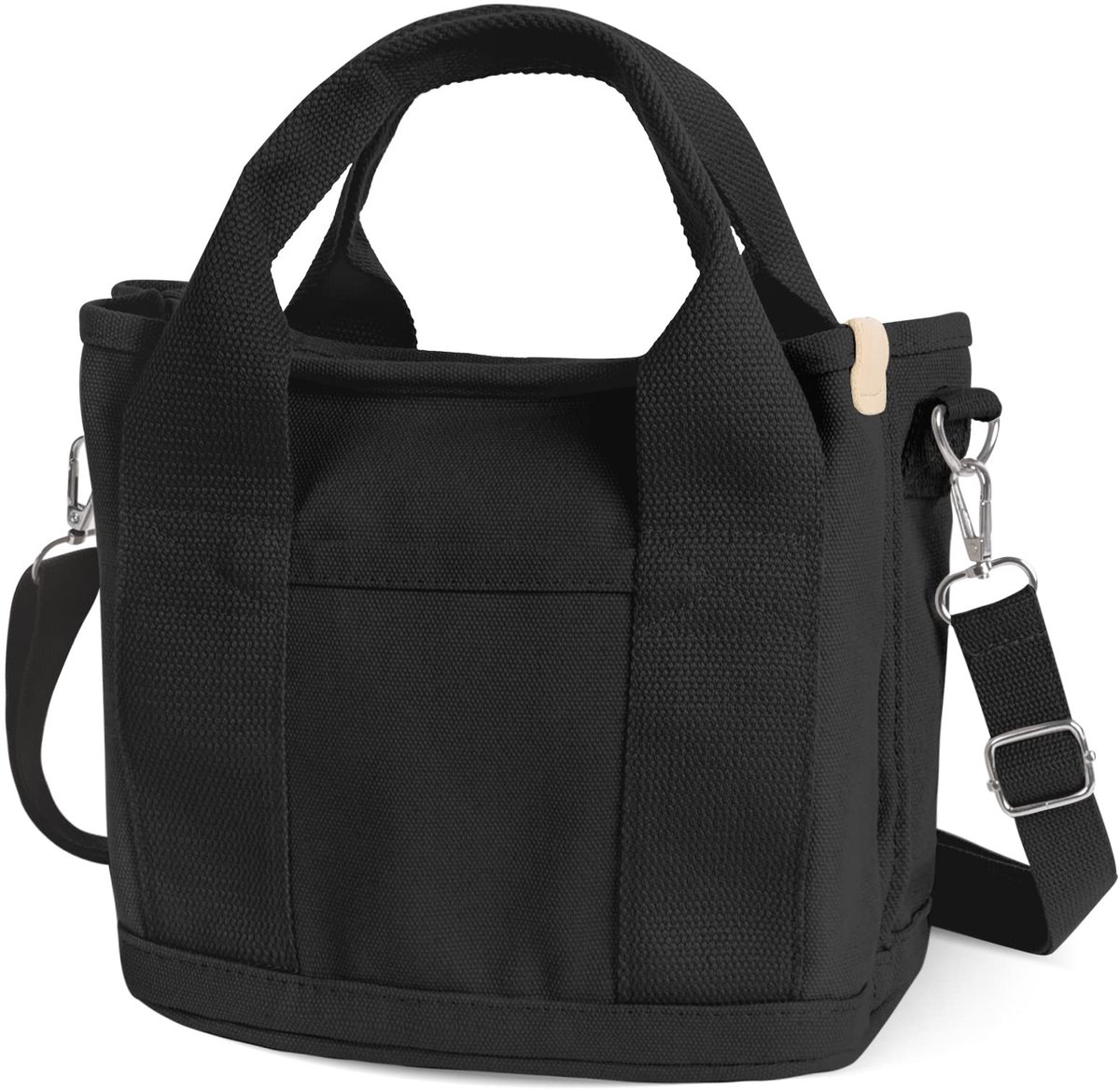 Cosensi- Tote Bag - Canvas - Multi-pocket - Met rits - Verstelbare schouderbanden - Klein - 23 x 21 x 15 cm - Schoudertas