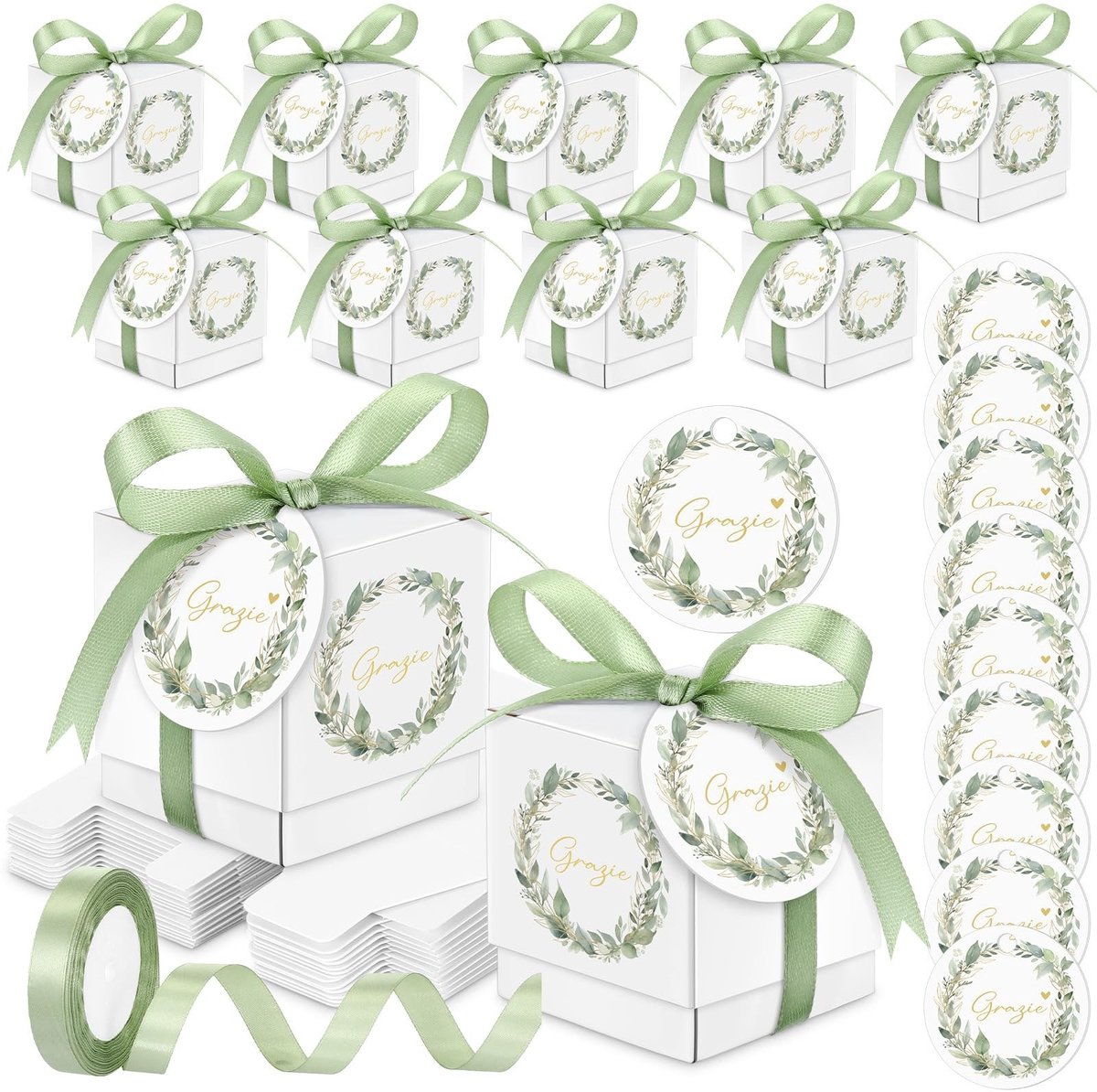 Cosensi- Bonbonnières 50 Sets - Geschenken voor Gasten - Bonbonnière met Deksel - Geschenkdoosjes Klein - Traditioneel Ontwerp - Feestelijke Sfeer