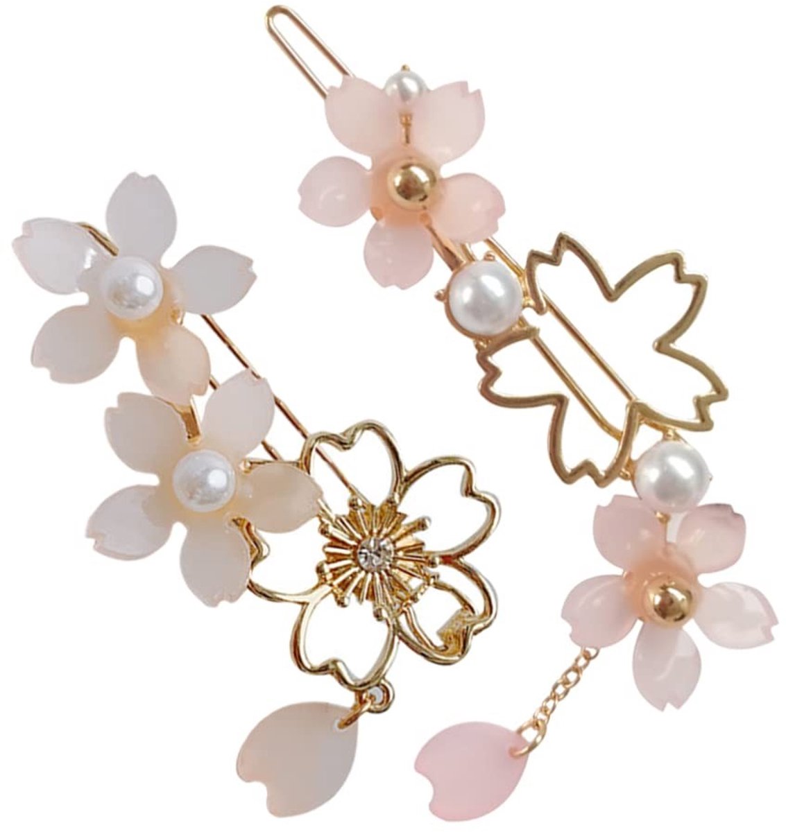 Cosensi- Haarspeld Bloemen - 2 Stuks - Japanse Haaraccessoires - Bruid Haarspeldjes - Cosplay - Hars/Zinklegering - 8,6 x 2,4 cm - Haaraccessoire