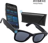 REBØNE® Camera Bril - AI Bril met Camera - Slimme Bril 8MP 1080p Full HD - Smart Glasses en Zonnebril met Bluetooth, Muziek en Bellen - 3 Sets Verwisselbare Glazen - Nederlandse App - Zwart met donkere Glazen