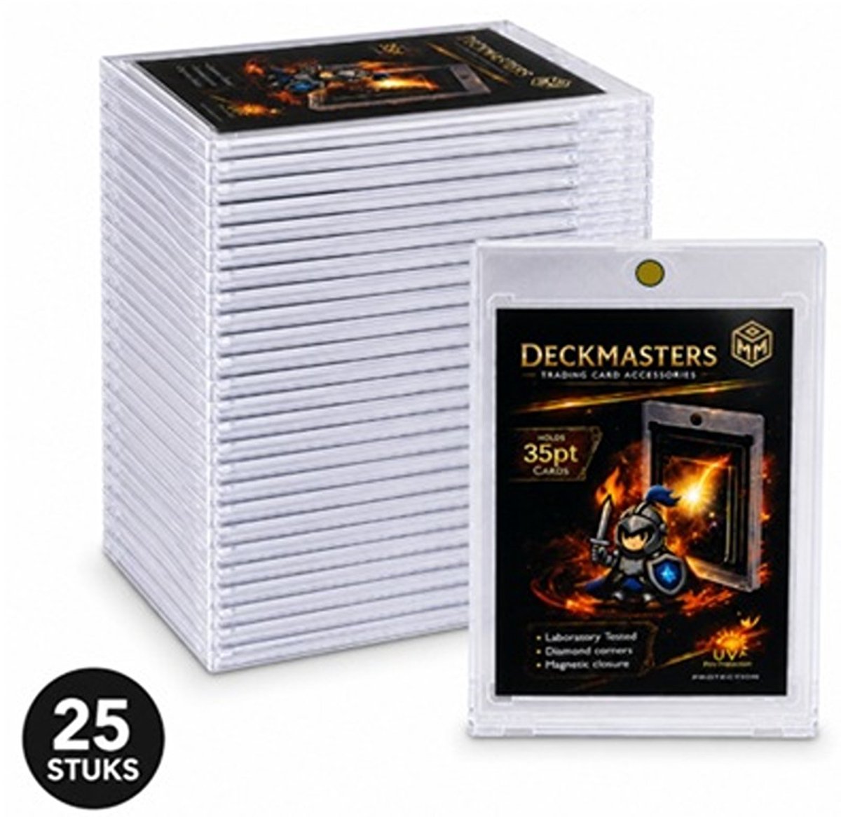 Deckmasters Premium Toploaders 35PT – 25 Stuks – Transparante Beschermhoesjes voor Trading Cards - Magnetische kaarthouders - Magnetic card holder