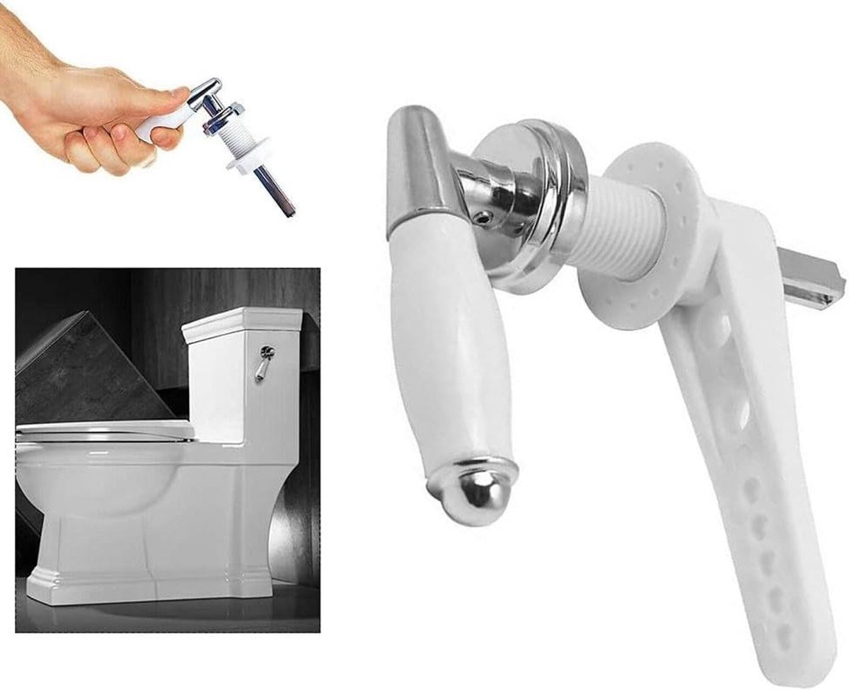 Toilet Spoelhendel - Reservoir Hendel - Badkamer Reparatie - Keramisch Wit Handvat - Standaard Maat - Wit