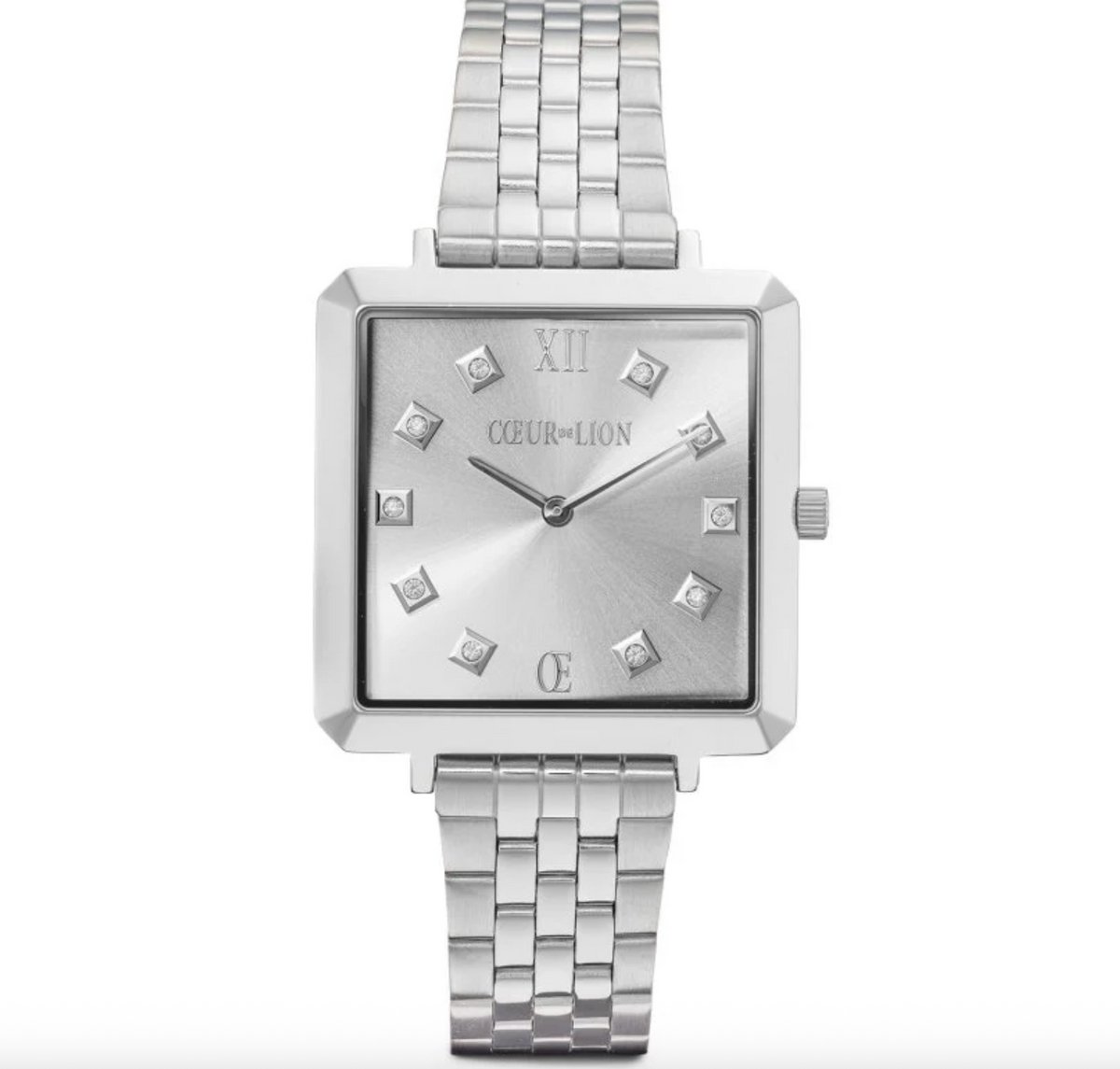COEUR DE LION Iconic Cube Monochrome Zilveren Horloge
