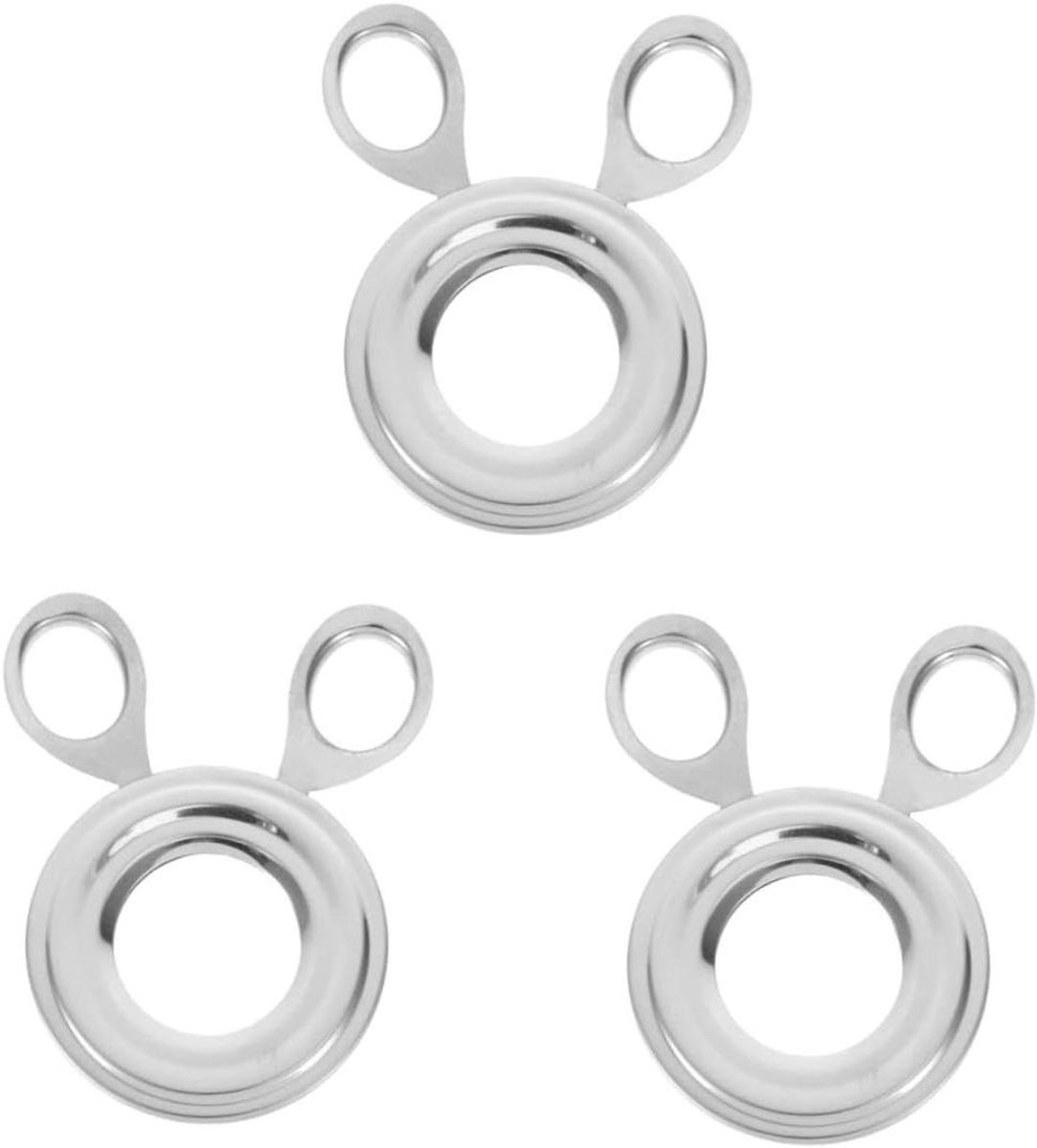 Eierschaar Set - Ei Topper - Ontbijt Voorbereiden - Vaatwasmachinebestendig - 3 Stuks - Zilverkleurig
