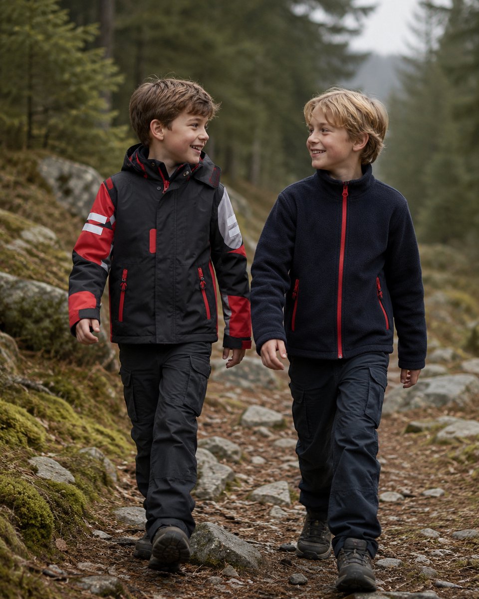Ducksday - Winterjas - Kinderen - Waterdicht - Ademend - 3 in 1 - Unisex - Donkerblauw- Buck - Maat 122/128 - 8 jaar