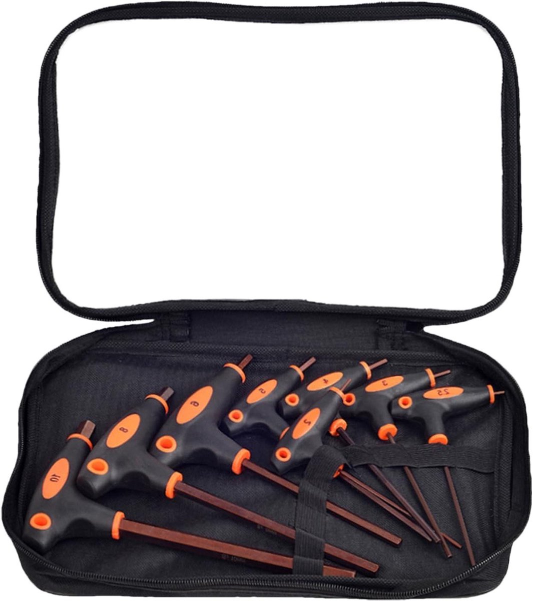 T-Handgreep Inbussleutel Set - Dubbele Zeskant Sleutels - Montage en Reparatie - Ergonomische Handgreep - 8 Delig - Zilverkleurig