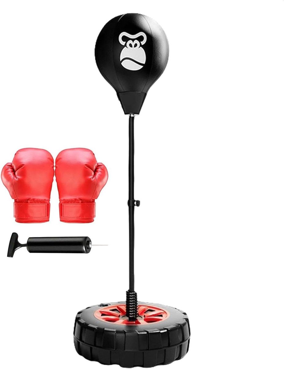 Boks Reflextas - Oefenzak - Reflex Training - In Hoogte Verstelbaar - 35cm Breed - Zwart