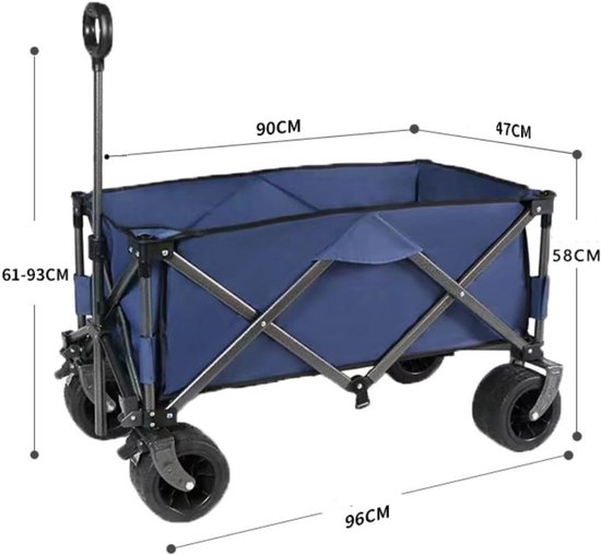 Bolderkar Tuinwagen - Transportkar Outdoor - Spullen Vervoeren - Grote Capaciteit - 300 kg Draaglast - Zwart van Bolderkar — afbeelding 2