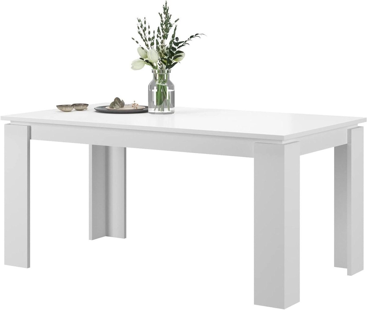 Eettafel Uittrekbaar - Eetkamertafel Woonkamertafel - Gezellig Tafelen - Uittrekbaar tot 200 cm - 160-200 cm - Wit