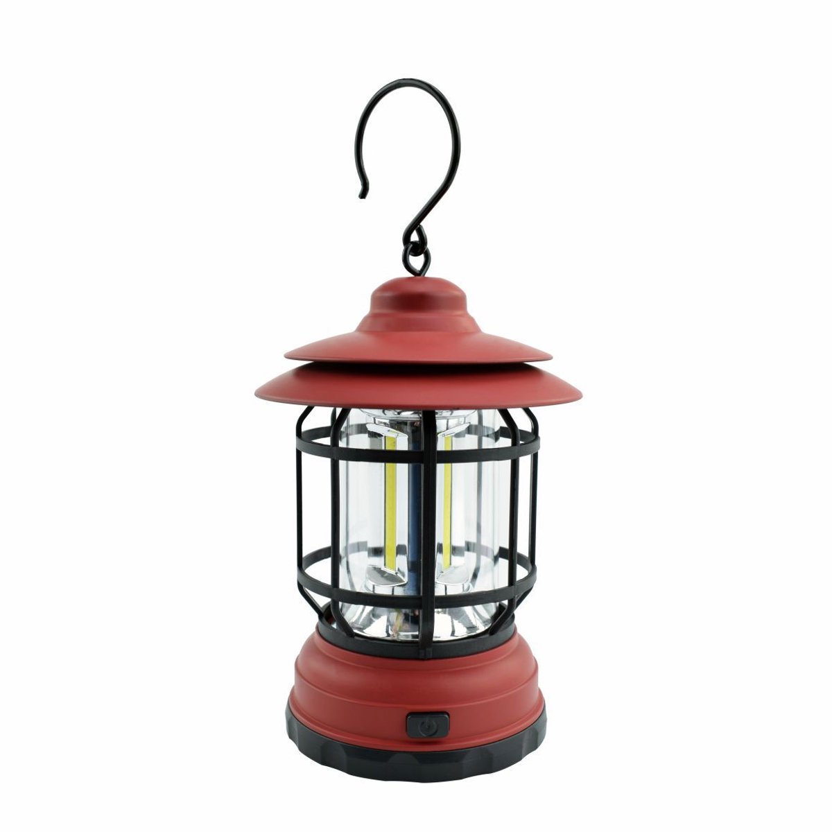 ZVD Retro Campinglamp met Ophanghaak - LED Stormlantaarn Oplaadbaar - Sfeerlicht voor Tent & Tuin - Draagbaar - Rood
