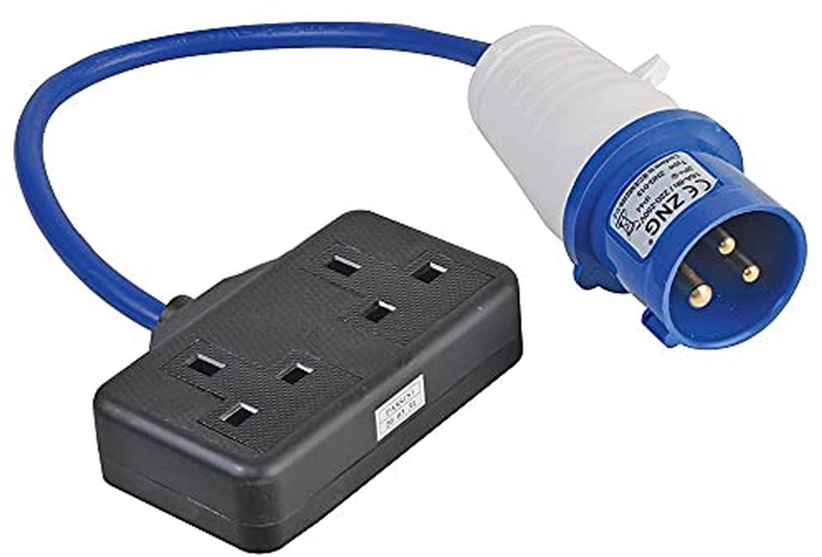 16A 230V Verlengkabel UK 13A met CEE-stekker 2P+E - 350 mm