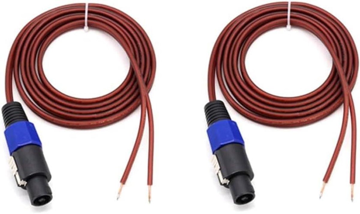 Speakon Kabel - Audio Cord - Verbind Versterkers - Zuurstof Koper - 2 Stuks - Zwart