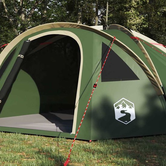 vidaXL - Koepeltent - 4-persoons - 308 - x - 268 - x - 130 - cm - Waterdicht - Groen - taft van Vidaxl — afbeelding 3