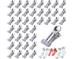 40 stuks wasknijpers van roestvrij staal, metalen klemmen, kleine wasknijpers zonder afdruk, sokkklemmen, wasknijpers, robuuste metalen klemmen, stevige handdoekklemmen, grijze handdoekklemmen