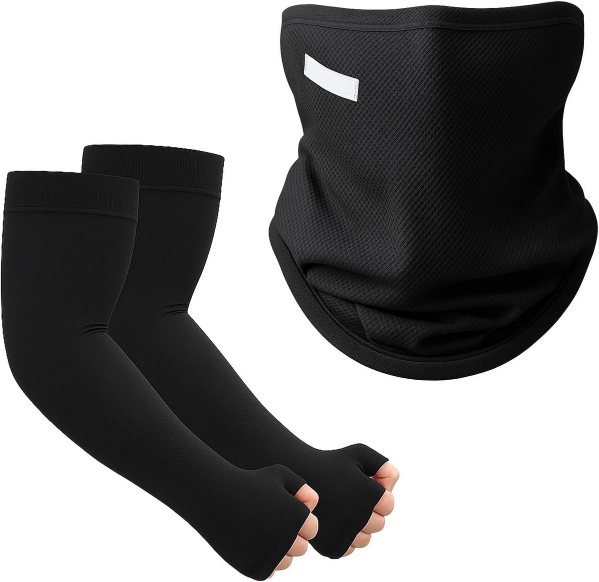 Bivakmuts en Compressie Armwarming Set voor UV- en Koudebescherming (UPF50)