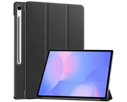 Tablet Hoes Geschikt voor Samsung Galaxy Tab S10 FE Plus | Book Case met Standaard | Kunstlederen Beschermhoes | Tri-fold | Zwart