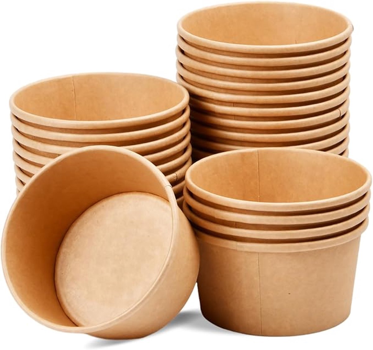 Ijsbeker - ijsbeker karton - 15 oz - Sterk en Stevig Karton - IJsbakjes - Papieren taartbekers - 50 Pcs - Bruin - Party schepijs softijs ijsje zomer festival thema feest - van Imperatoris