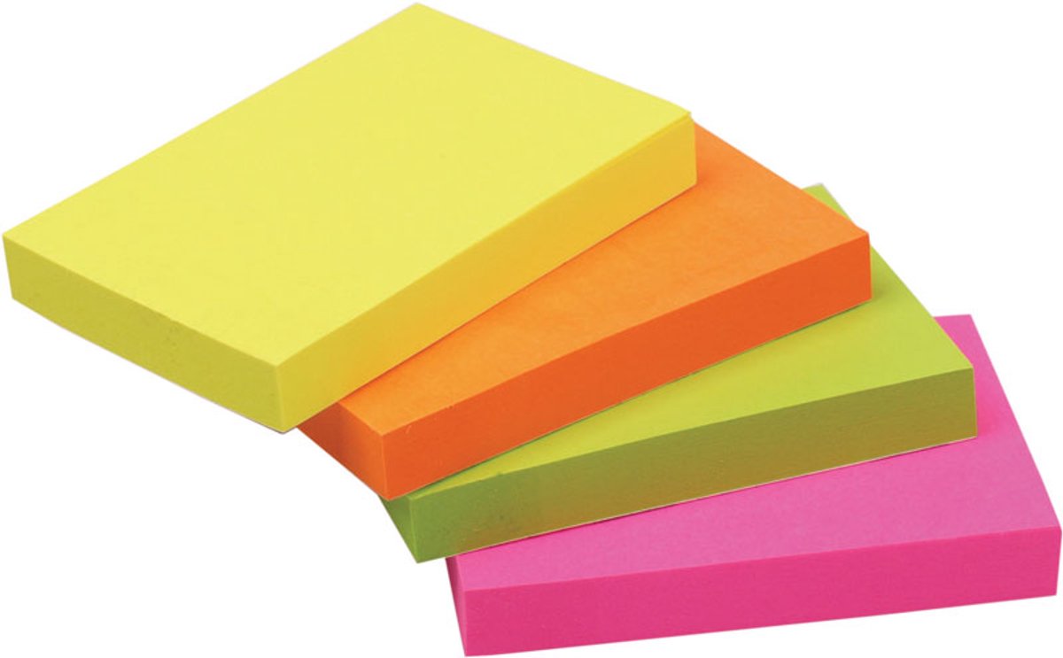 Centrum sticknotes neon 24 x 80 zelfklevende memoblokken 76x51mm.