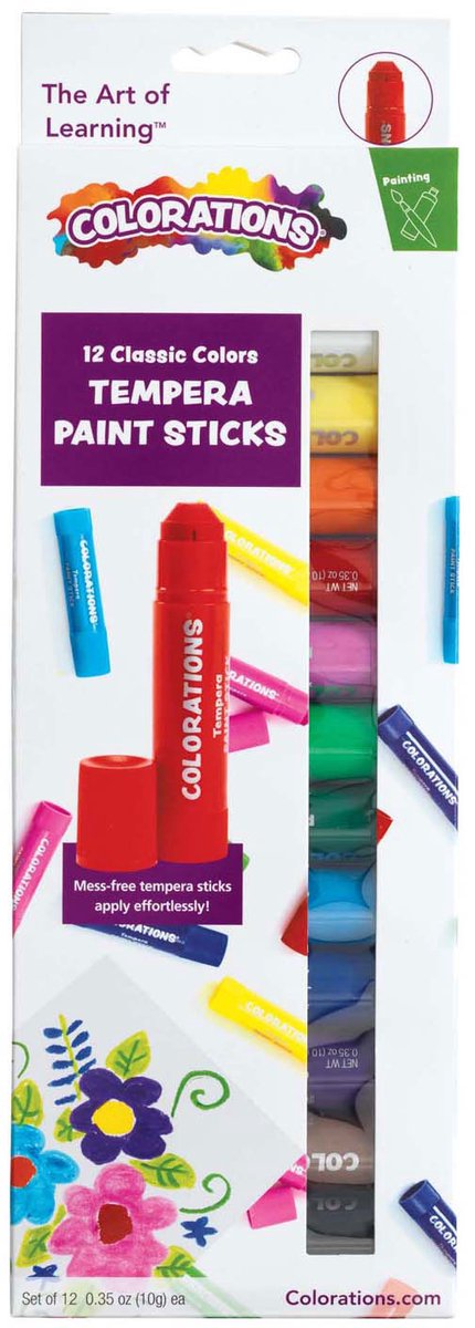 Colorations verfsticks set - 12 kleuren schilderen kinderen.