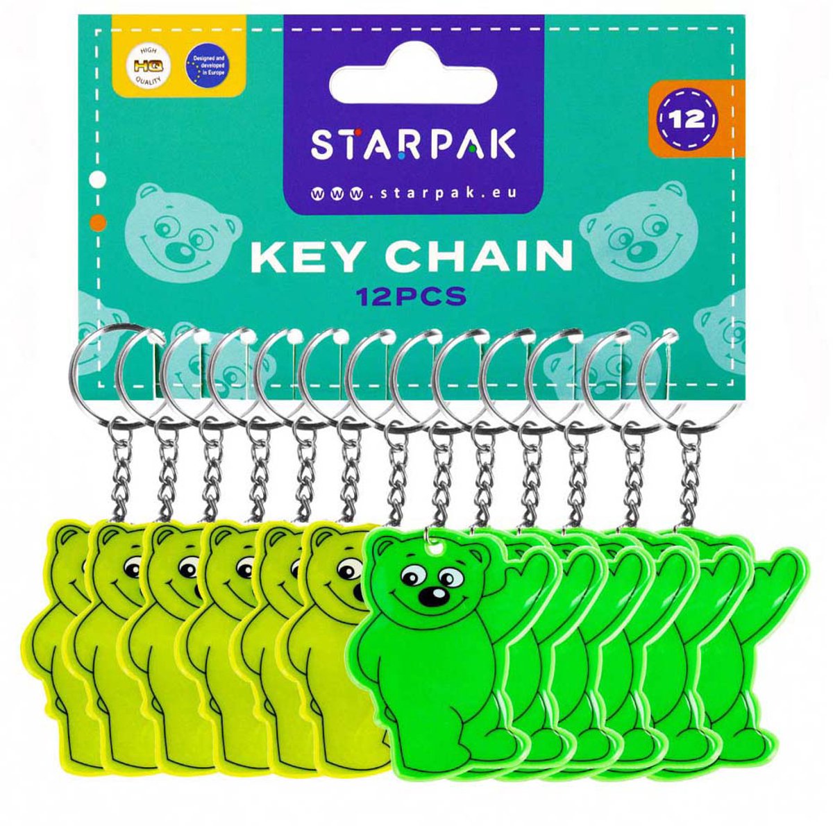 Lobbes reflectie sleutelhanger set beer voor kinderen 12 stuks.