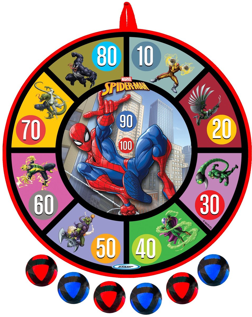 Vedes dartbord Spider-Man met ballen - speelgoed dartspel.