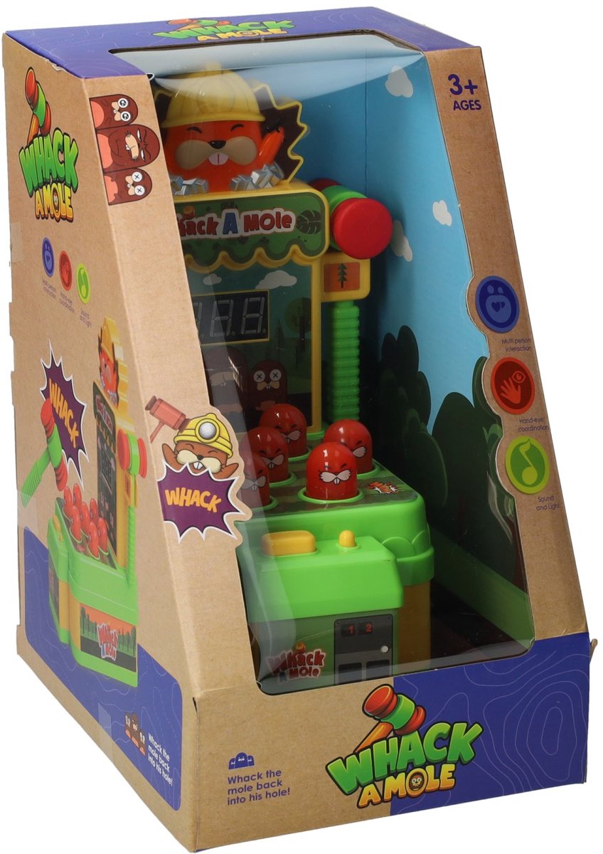 Johntoy Whack a Mole speelgoedspel met licht en geluid.