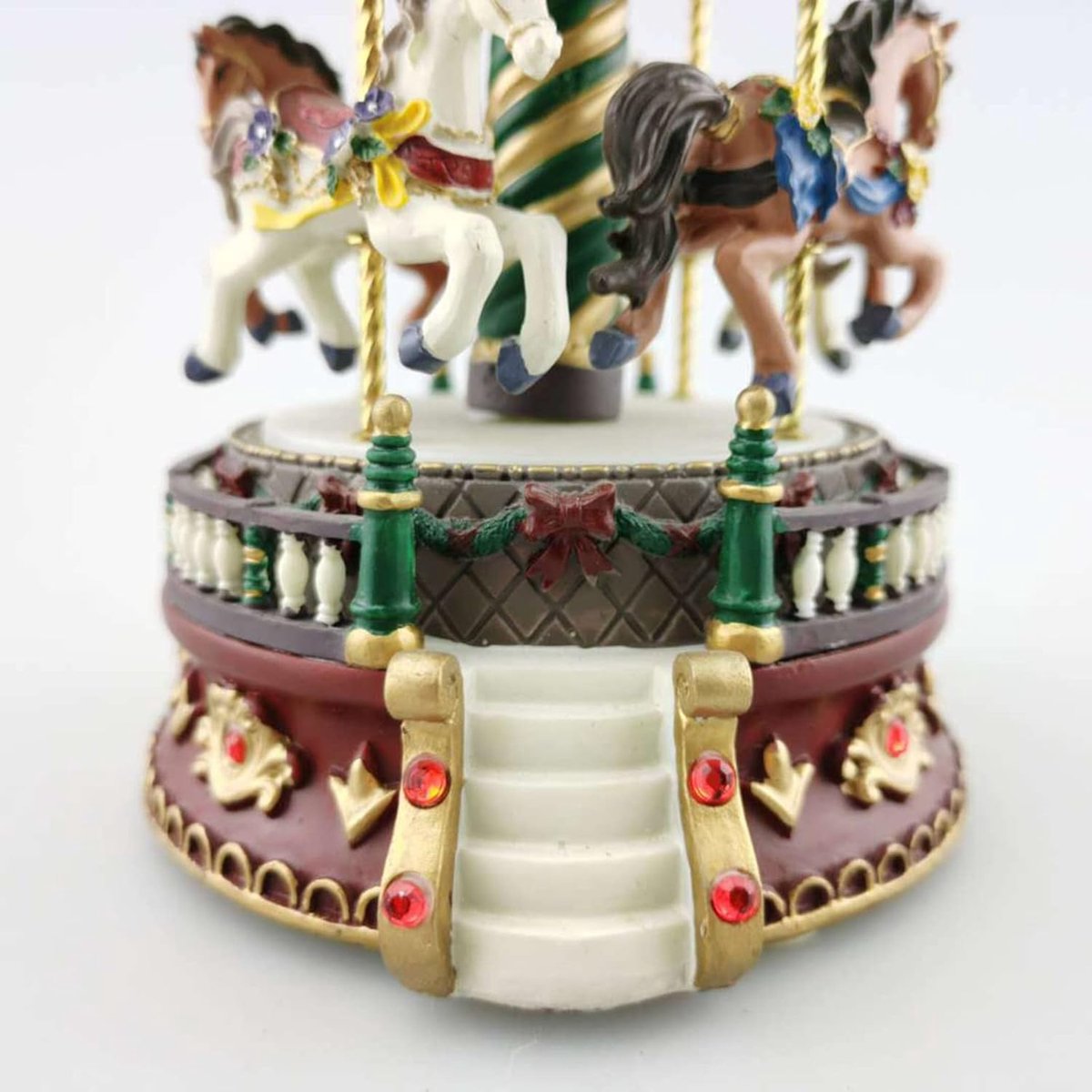 Draaimolen Muziekdoos - Draaiend Speelgoed - Decoratief Ornament - Handgemaakt Kunsthars - Compact Formaat - Veelkleurig