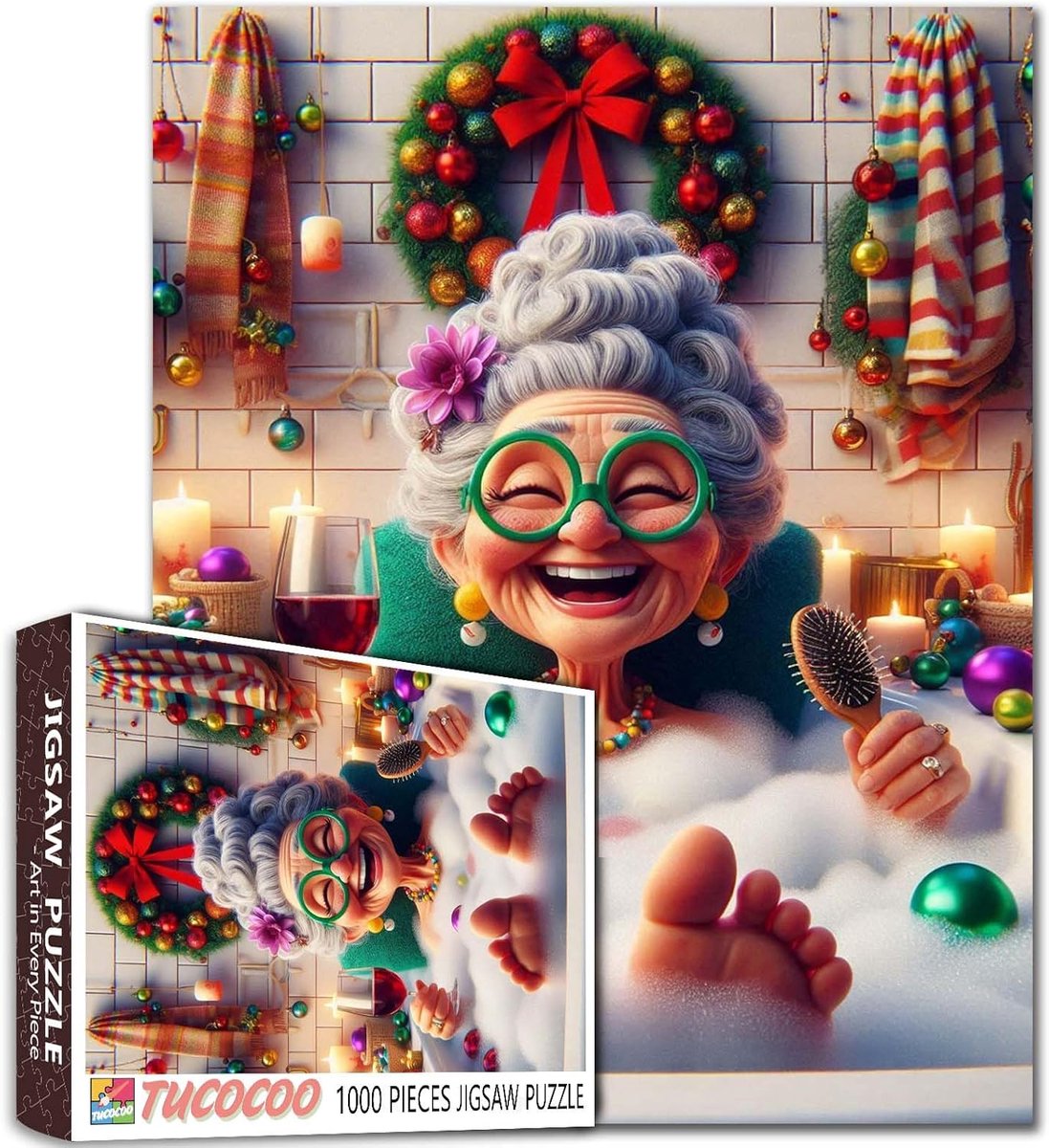 Legpuzzel Volwassenen - Ontspannende Activiteit - Woonkamer Decoratie - 1000 Stukjes - 50x50cm - Kerst Thema