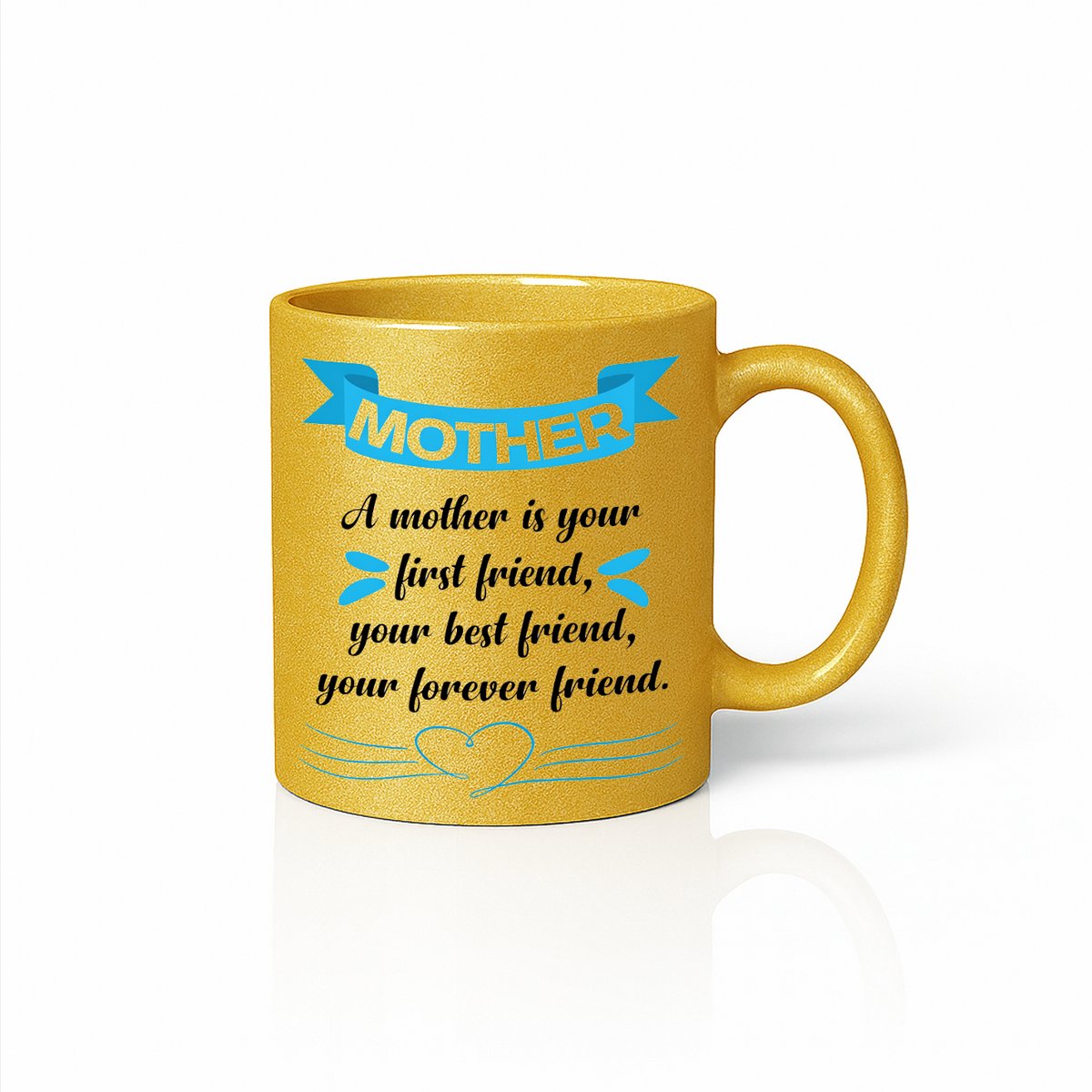 Premium Gouden Metallic Moeder Quote Mok - First Friend Forever Friend - Luxe Cadeautip