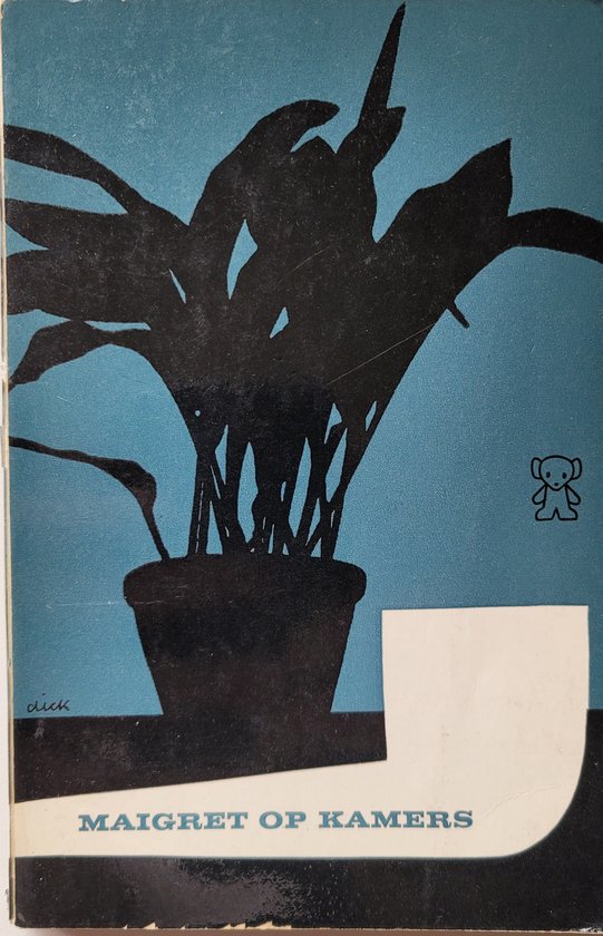 Couverture de livre avec silhouette sombre d'une plante en pot sur fond bleu.