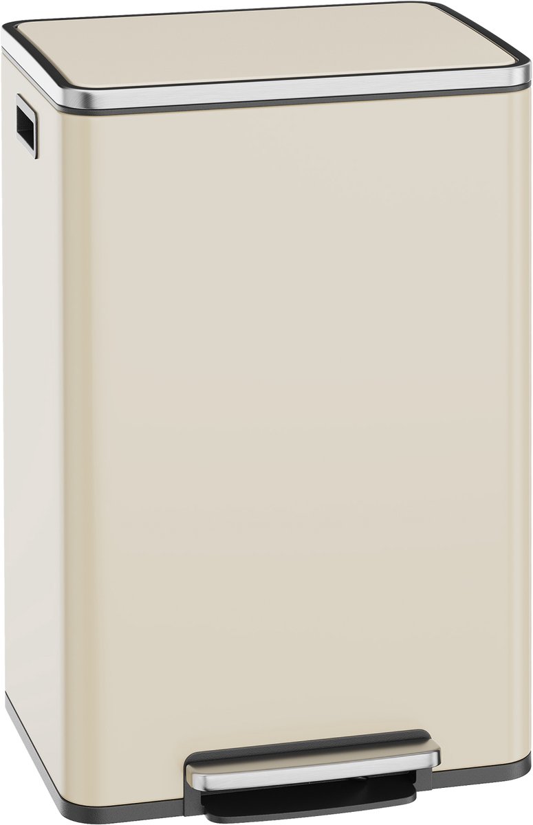 SONGMICS LTB595A02 - Prullenbak 50L - Uitneembare Kunststof Binnenemmer - Softclose Deksel