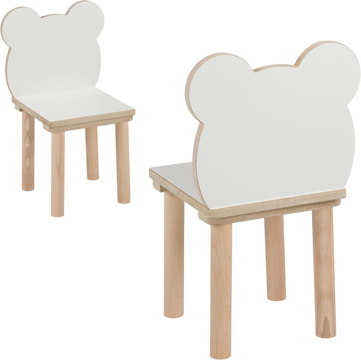 Houten Kinderstoel - Kindermeubel Stoel - Leren Spelen - Eenvoudige Montage - 52x32x32 cm - Onbeschilderd