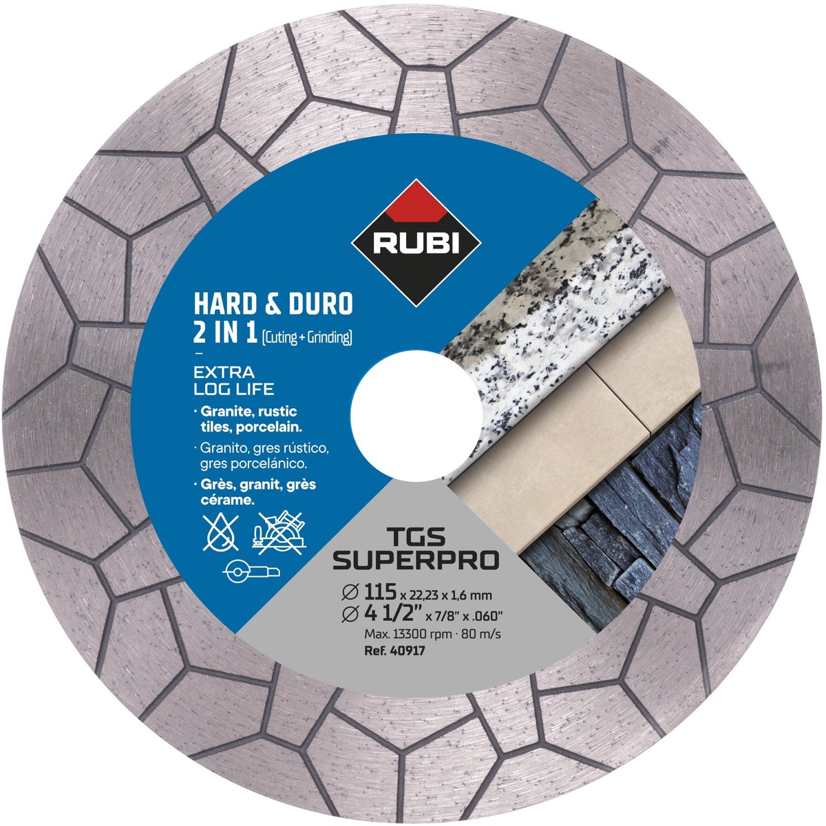 Rubi diamantschijf 125 mm TGS Superpro 125 x 22,2 mm (Verstek)