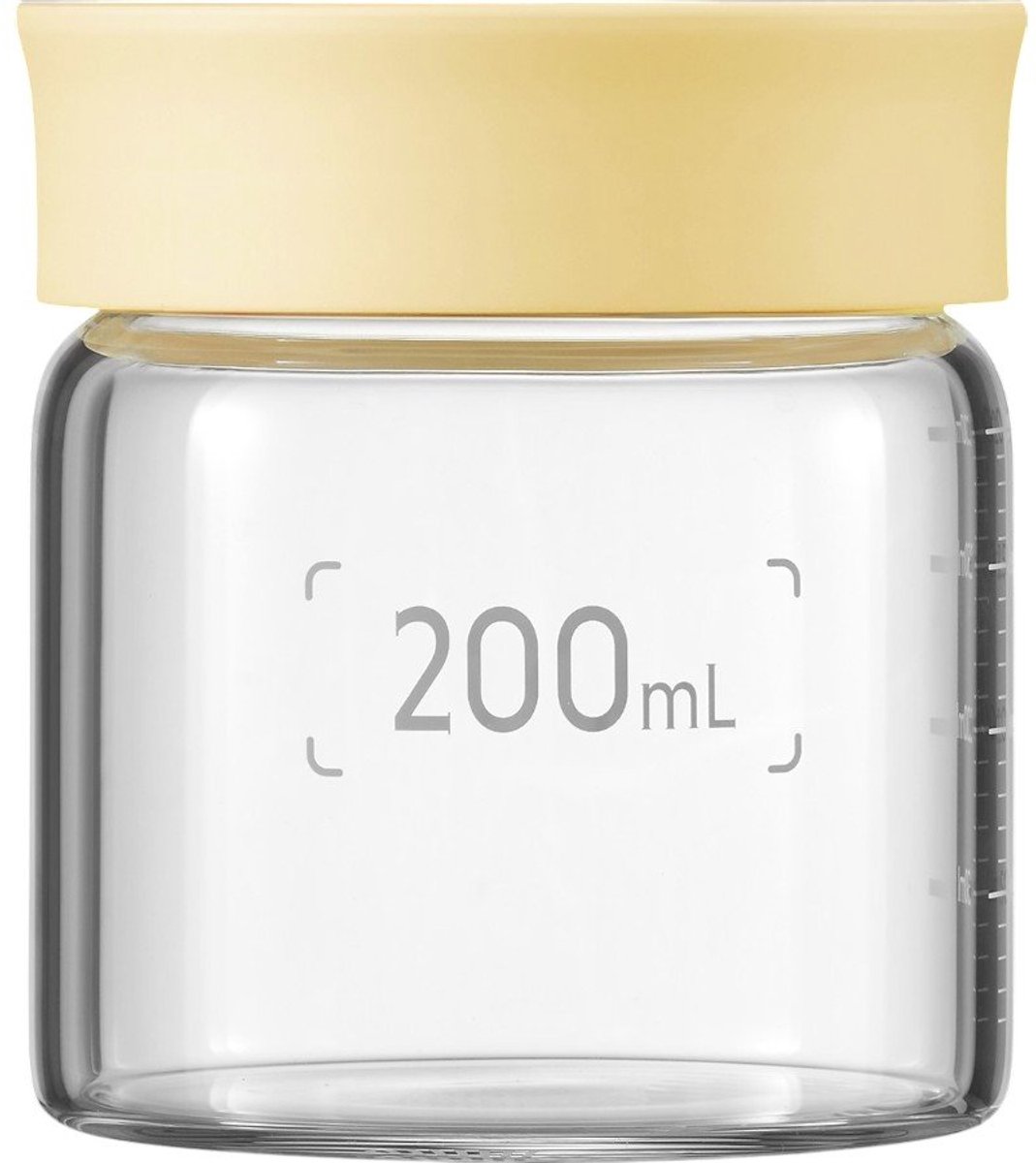 BUYDEEM CS1007 - Glazen Potjes - 200ml - Geel - Siliconesluiting