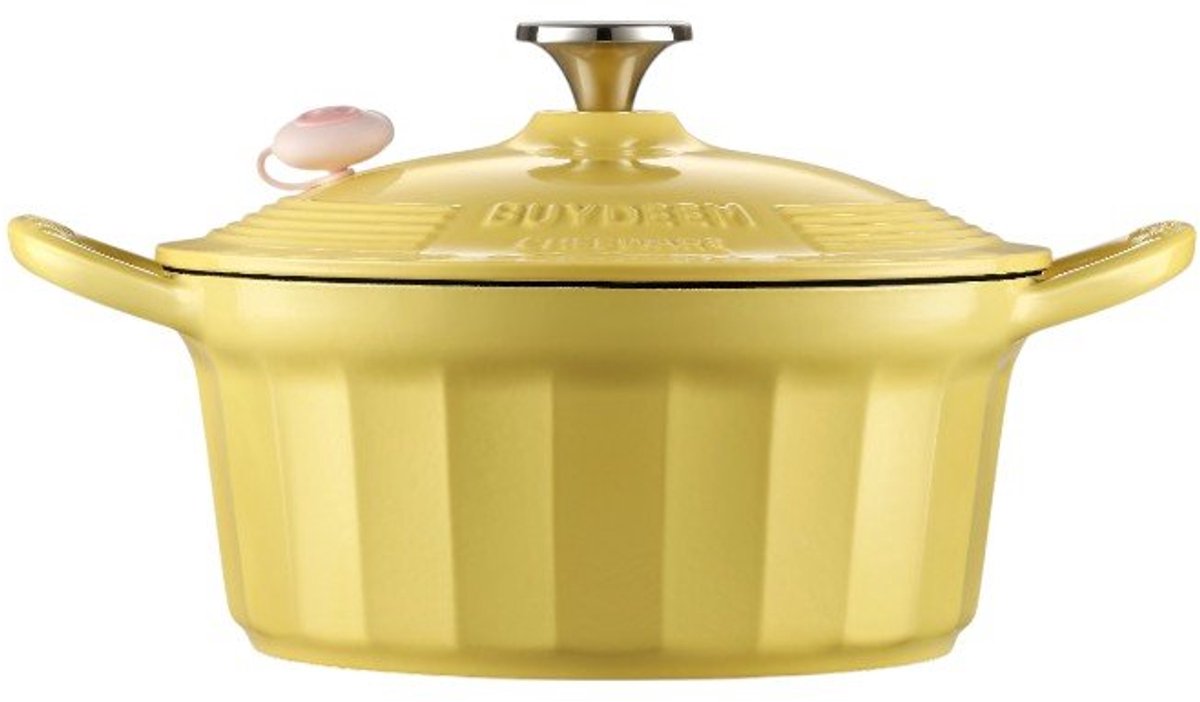 BUYDEEM CP551 - Geëmailleerde Gietijzeren Pot - 3,9L - Mellow Yellow