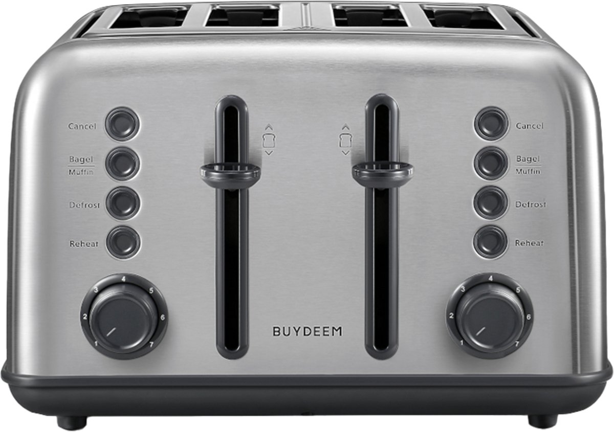 BUYDEEM DT640E - Toster - 4 Krommen - Roestvrij Staal - Retro Ontwerp