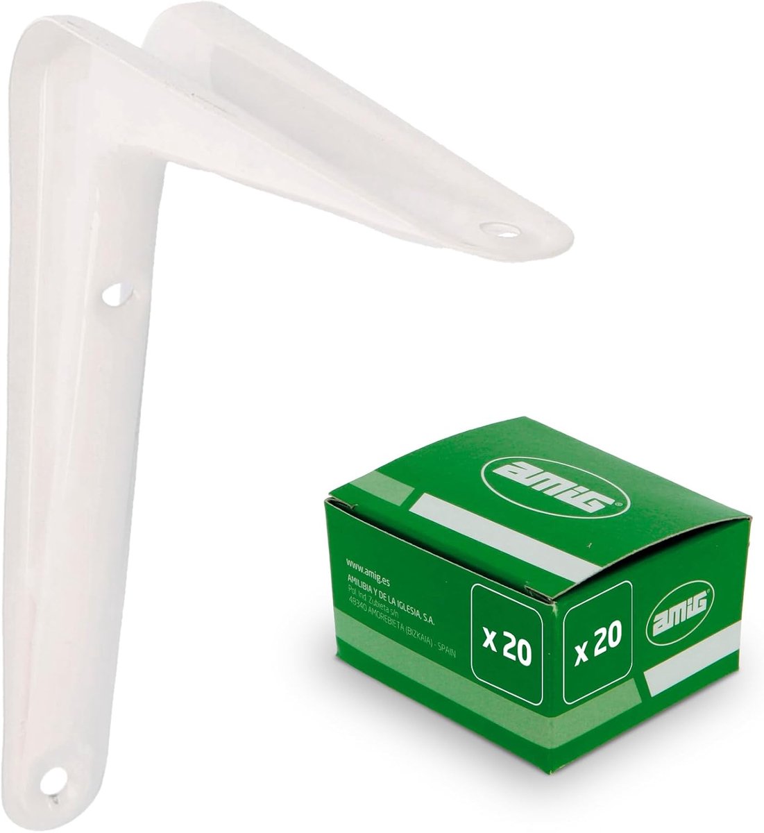 Wandplank Beugels - Planksteunen Hoekbeugels - Ruimte Organiseren - Set van 20 Stuks - 200 x 150 mm - Wit