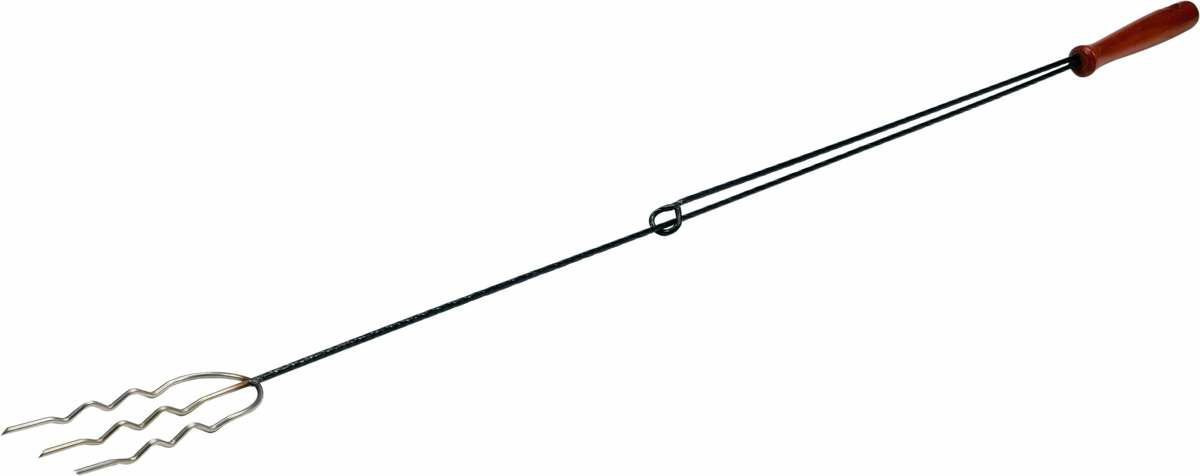 Lund Vorel - Vuurvork - 120 cm - Ergonomische Houten Handgreep - Roestvrij Staal
